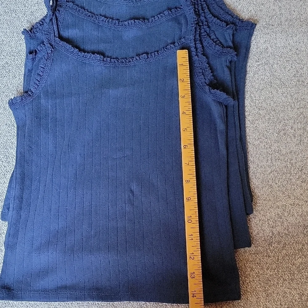 Art Class Blue Girls  Cotton Tank Top  Size L 10-12 Blue Navy Bundle Of 4 New
